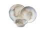 Hermia Juego de vajilla de porcelana de 18 piezas Beige y Turquesa